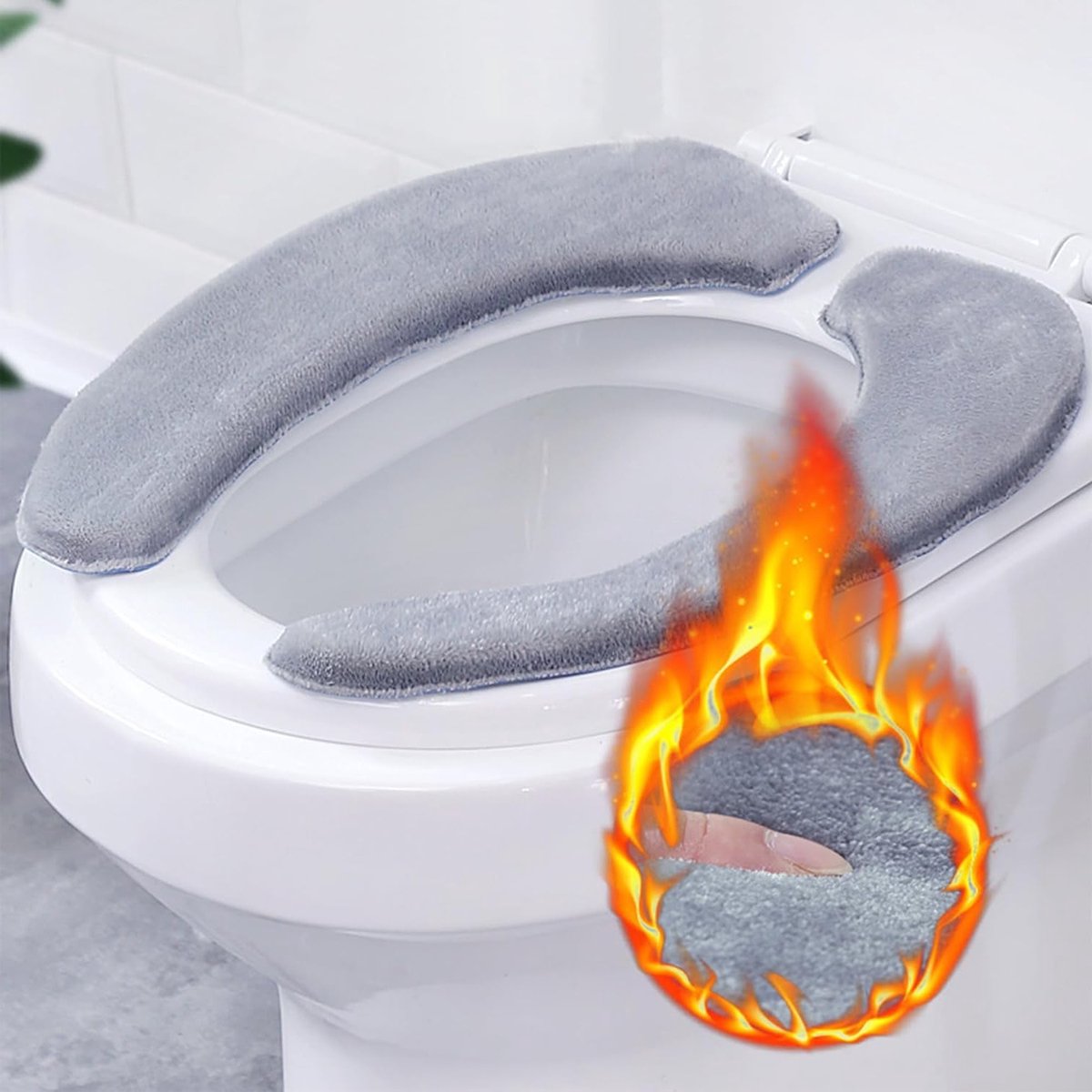 Zachte en Wasbare Toiletzitting Kussen - Antibacterieel, Dikke Toilet Seat Cover voor Oval