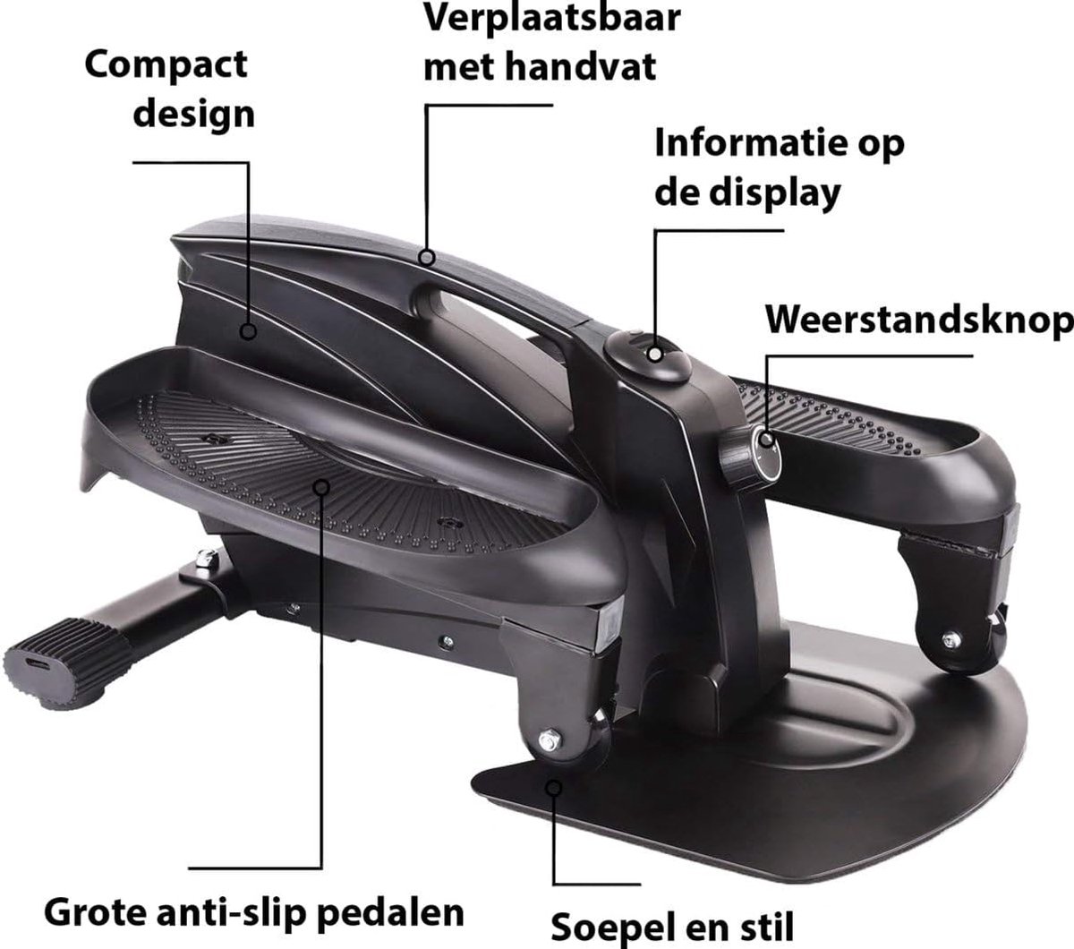 Ondersteunende Fiets - Mini Trainer - Actief Blijven - Verstelbare Weerstand - Compact Formaat - Wit