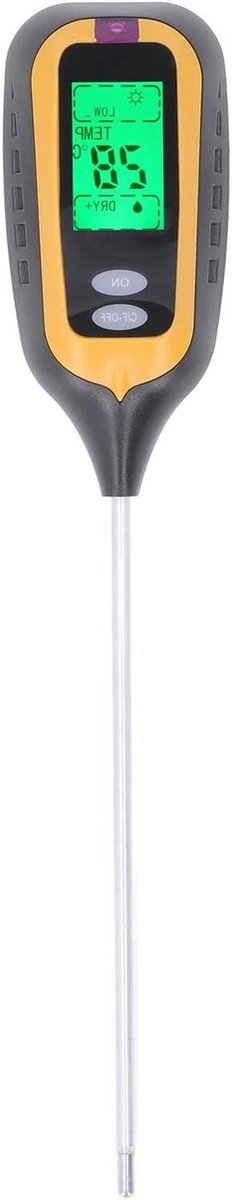 Bodemtester - Plantenmeter Vochtigheid - Tuinonderhoud Optimaliseren - Vier In Eén Functies - 6.5 Cm Diepte - Zwart