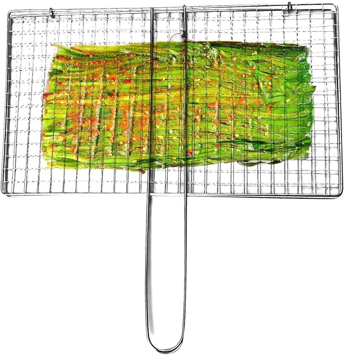 Grillmand RVS - Vishouder Kiphouder - Buiten Koken - Opvouwbaar Ontwerp - 38.5x21 cm