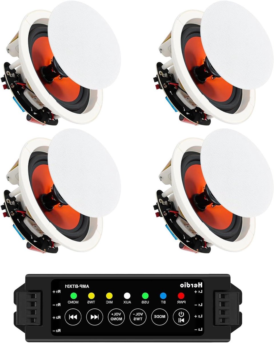 Plafond Luidsprekers - Inbouw Speakers - Muziek Luisteren - Verzonken Montage - 8 Inch - Wit