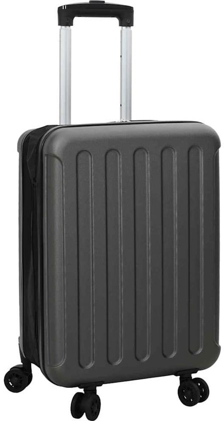 vidaXL Koffer met slot Donkergrijs 34 × 23 × 55.5 cm ABS Kunststof