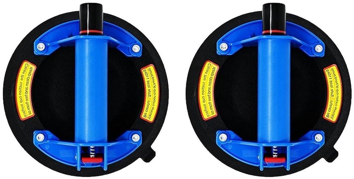Glazen Zuignap - Vacuümheffer Tegelheffer - Zware Objecten Verplaatsen - Verbeterde Dubbele Rubberlaag - 20 cm Diameter - Zwart
