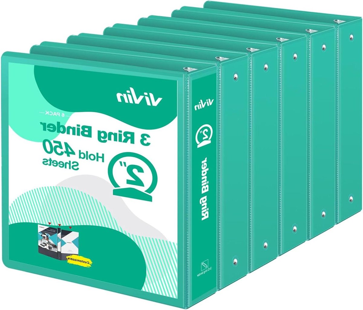 Ringband Mappen - Archief Mappen - Documenten Organiseren - PVC-vrij Materiaal - 6 Stuks - Zeegroen