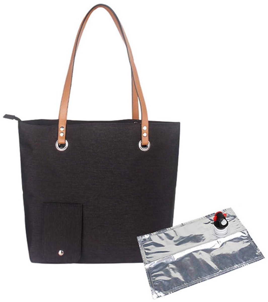 carmdering - Wijnkoeltas Met Dispenser - Draagbare Wijnhouder - Ge茂soleerde Tas - 1 koelblaadje, verborgen koelvak - Handig schenksysteem - Oxford stof, duurzaam en waterdicht - Perfect voor picknick en camping - 1 stuk