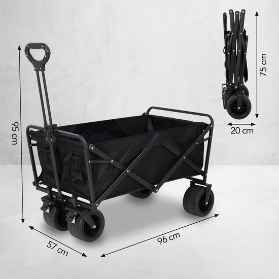 Bolderkar Opvouwbaar Luchtbanden - Strandwagen - Bolderwagen - flexibel van Bolderkar Opvouwbaar — afbeelding 3