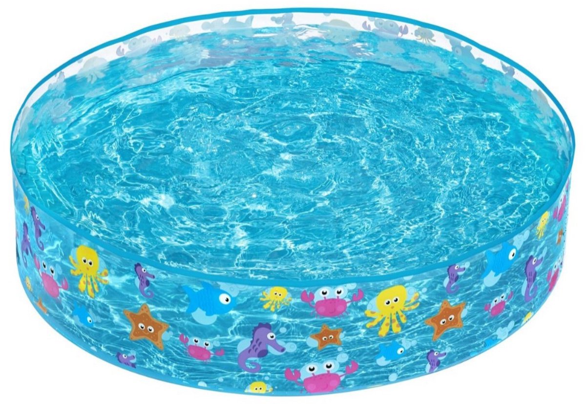 Speelzwembad-kinderzwembad - Zwembad voor kinderen - Zwembad in de grond - Buitenbad voor in de tuin - Blauw - 120x25cm