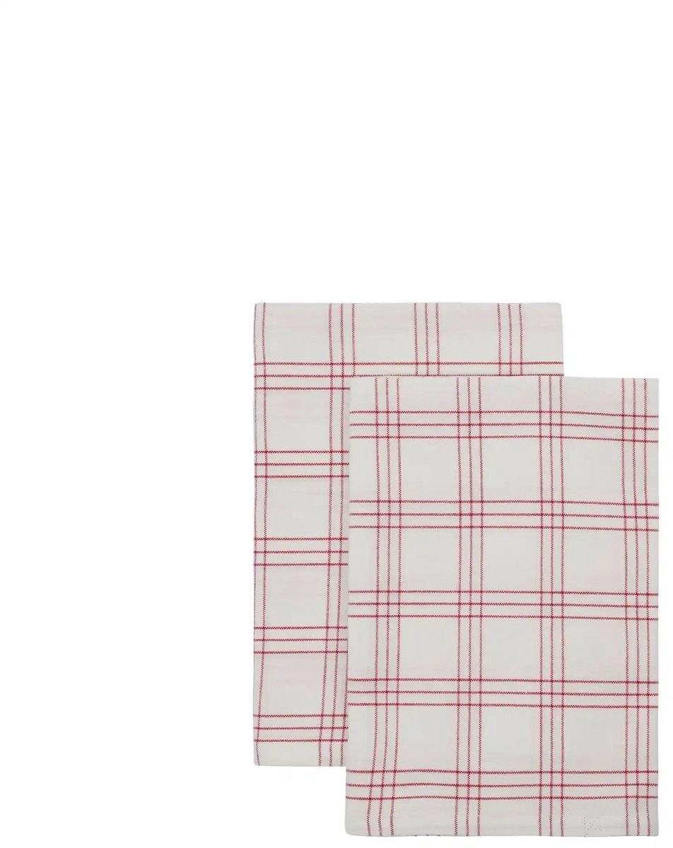 Theedoek Chef Rood Wit 50x70cm - 3 stuks