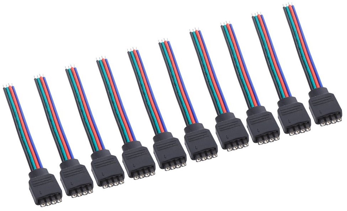 Livia home - Verbinding 4 Pin - LED Connector - Duurzaam en milieuvriendelijk - 10 stuks - RGB Adapter - Geschikt voor 3528 5050 LED Strip