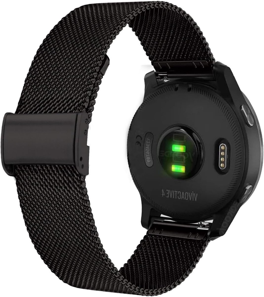 Stalen Mesh Horlogeband voor Garmin Vivoactive 4S, Vivomove 3S en Venu 2S - 18mm Snelle Ontgrendeling, Geschikt voor Dames Fossil Gen 6