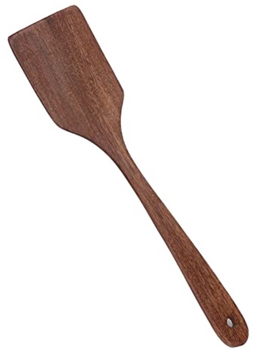 Houten Lepel, Kookspatel Eenvoudig Onderhoud Warmte-Vochtbestendig Veelzijdig Voor Keuken Koken Als Cadeau (33,5 CM Lange Platte Schep)