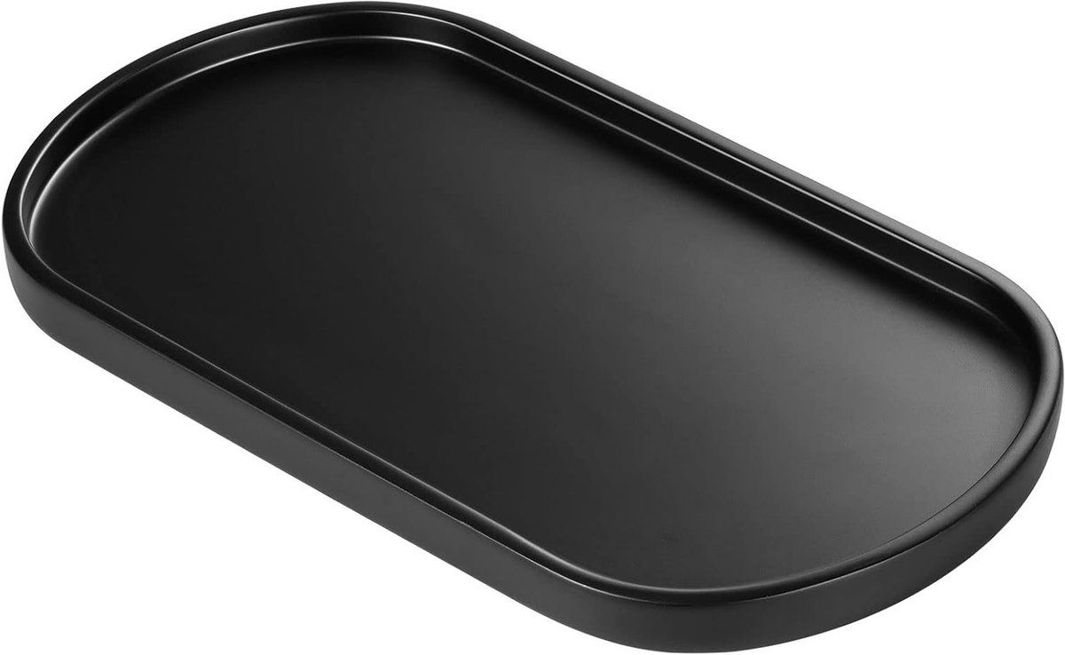 Ovalen Opbergdoos voor Toilet, Badkamer Organizer voor Zeep, Tassen en Sieraden - Matte Zwart, Multifunctioneel Design voor Tafel en Badkuip