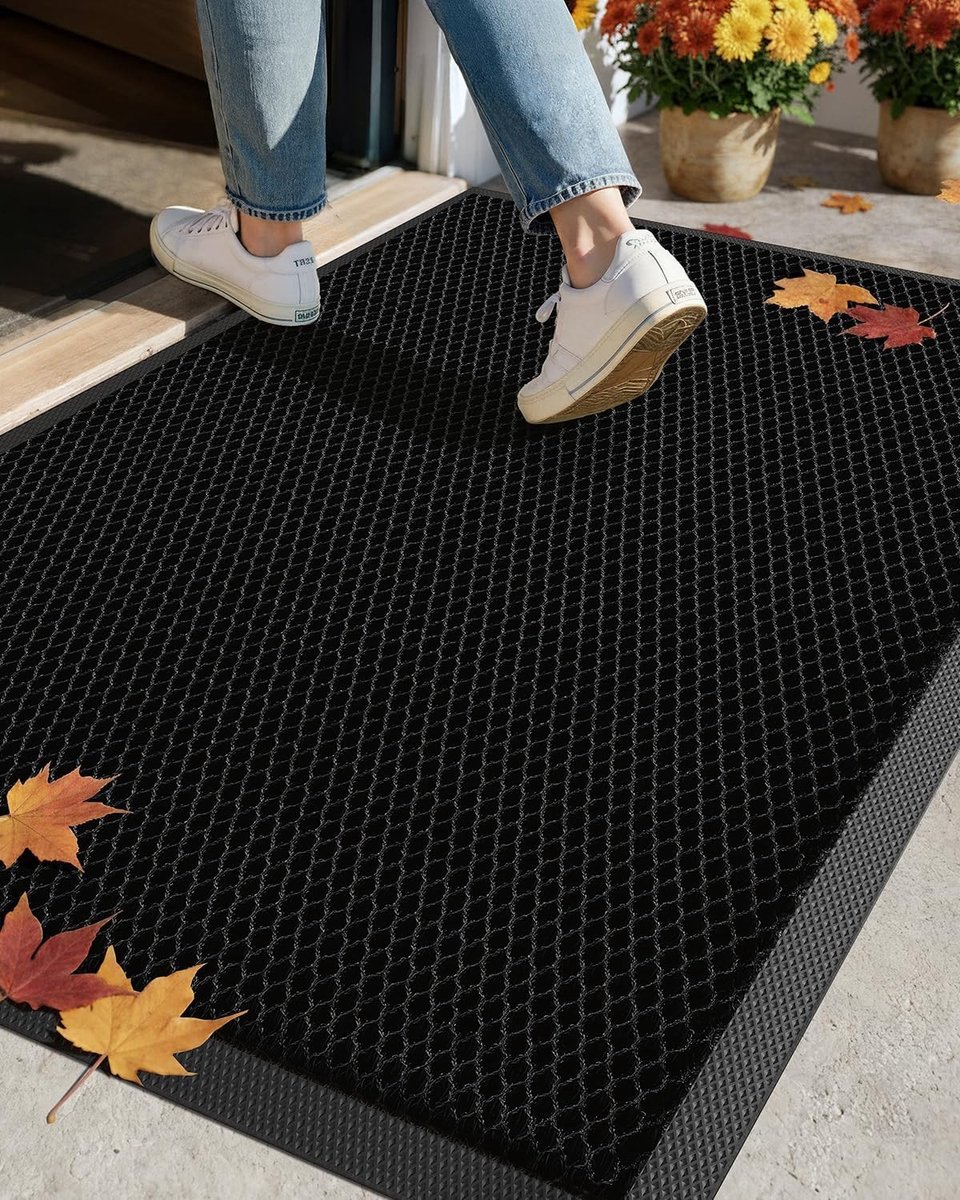 Hoogstretch elastische deurmat van zijde, buitenmat voor entree, snel drogend en antislip,