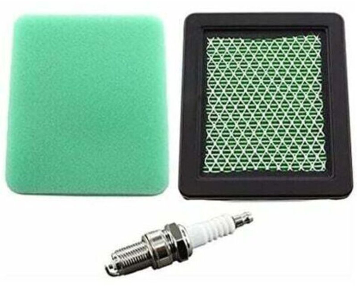 Luchtfilters met voorfilter en bougies voor Geschikt Voor Honda grasmaaiers HRG415, HRG465, HRX426, HRX476, HRX537, HRB425 en IZY modellen, Geschikt Voor onderdeelnummer 17211-ZL8-023.
