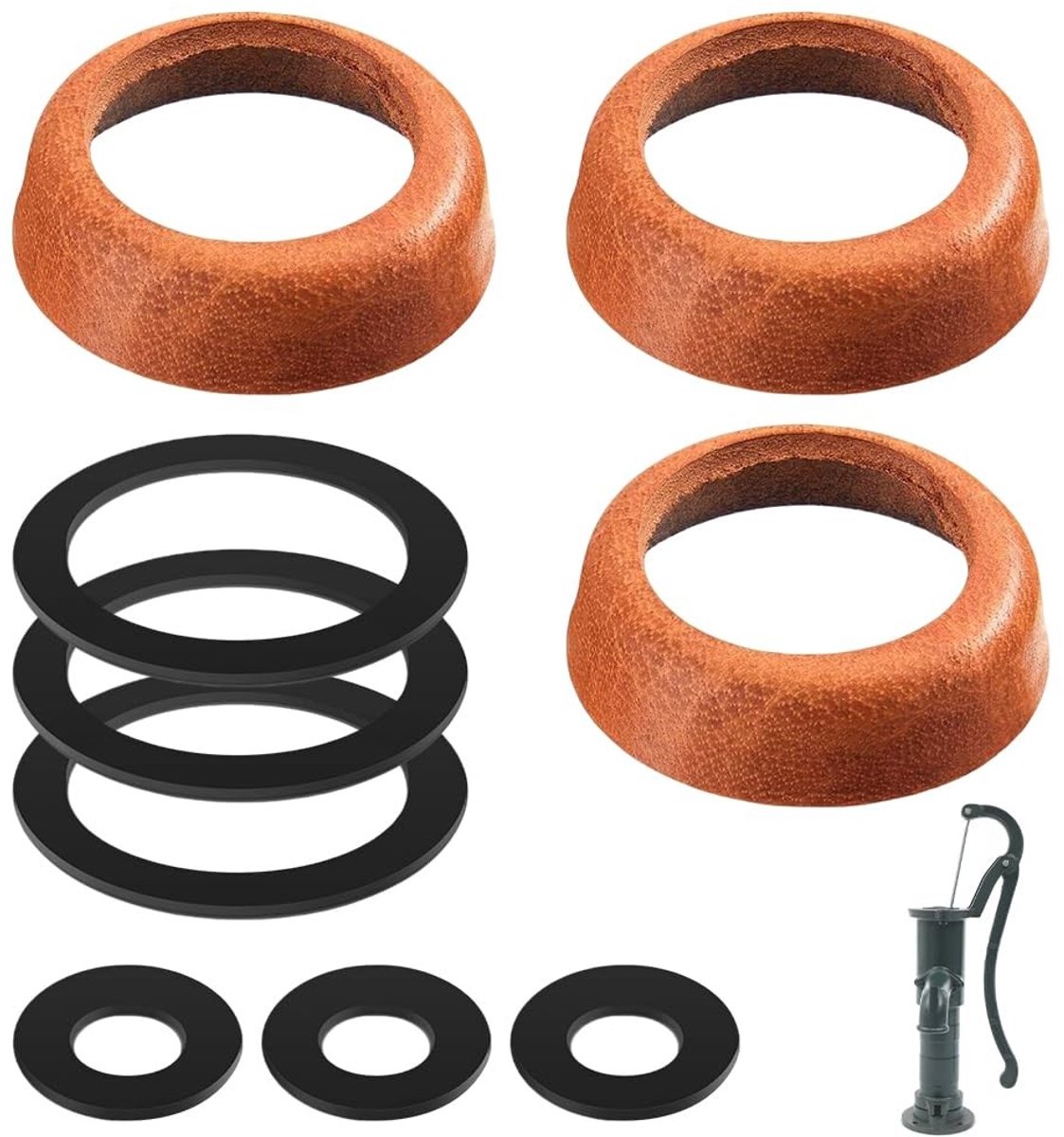 3 Sets Leren Cuff en O-Ringen Seal Kit voor Tuinpomp Type 75