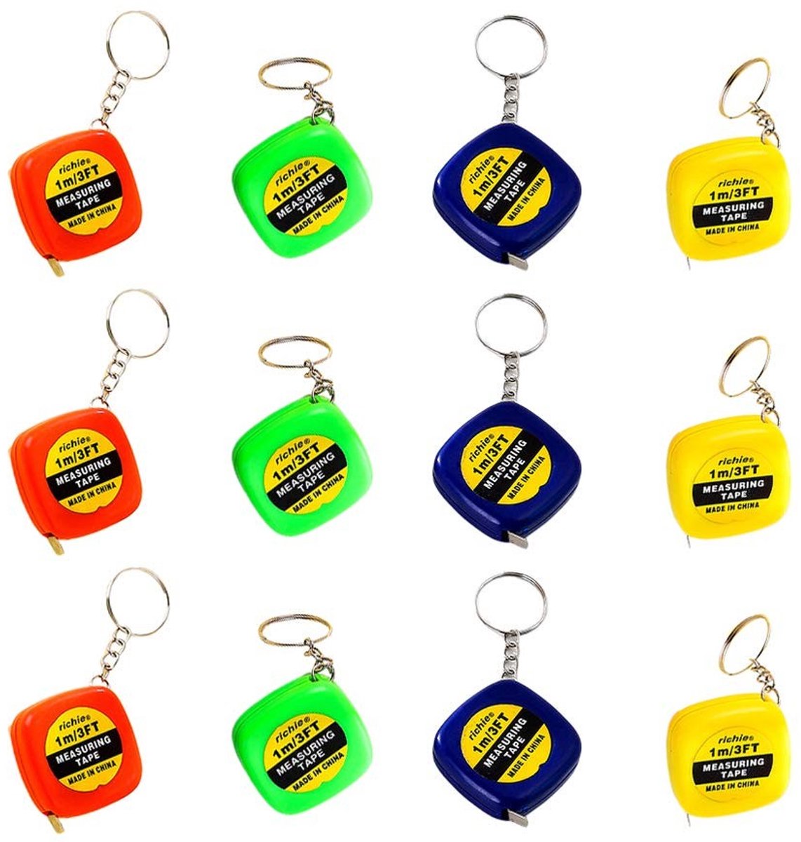 Jhubersproducts - Meetlint sleutelhanger - Mini inschuifbaar meetlint - Perfect voor kinderen - Sleutelhanger met metalen band - Ideaal voor lichaamsm