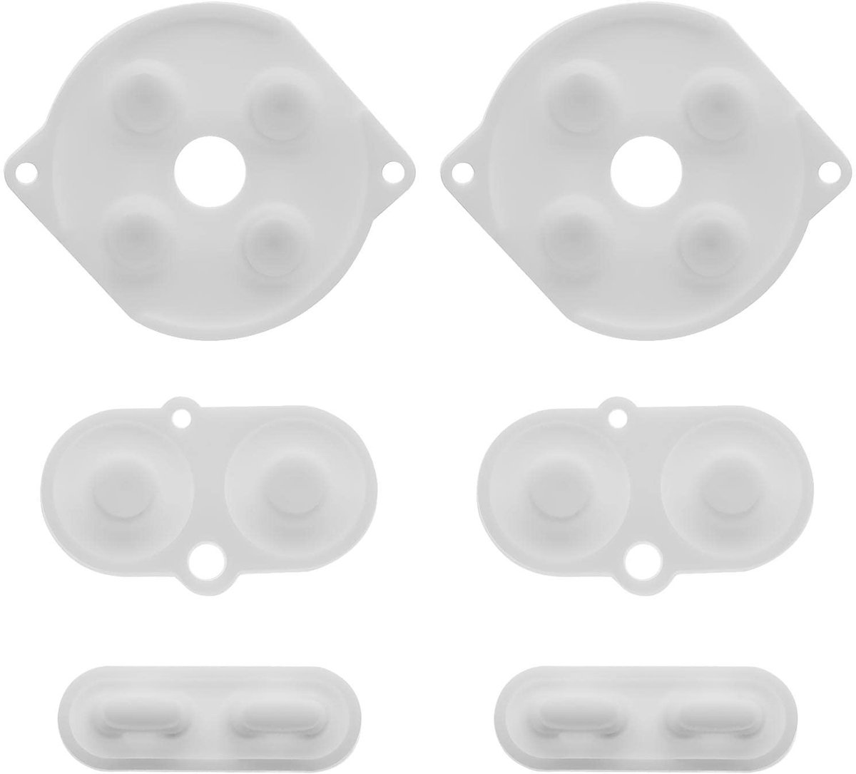 Jhubersproducts - Geleidende Rubberen Knop Pads - Vervangende Knoppen - Wit - Rubber - Duurzaam - Compatibel met Game Boy Color - 2 Sets