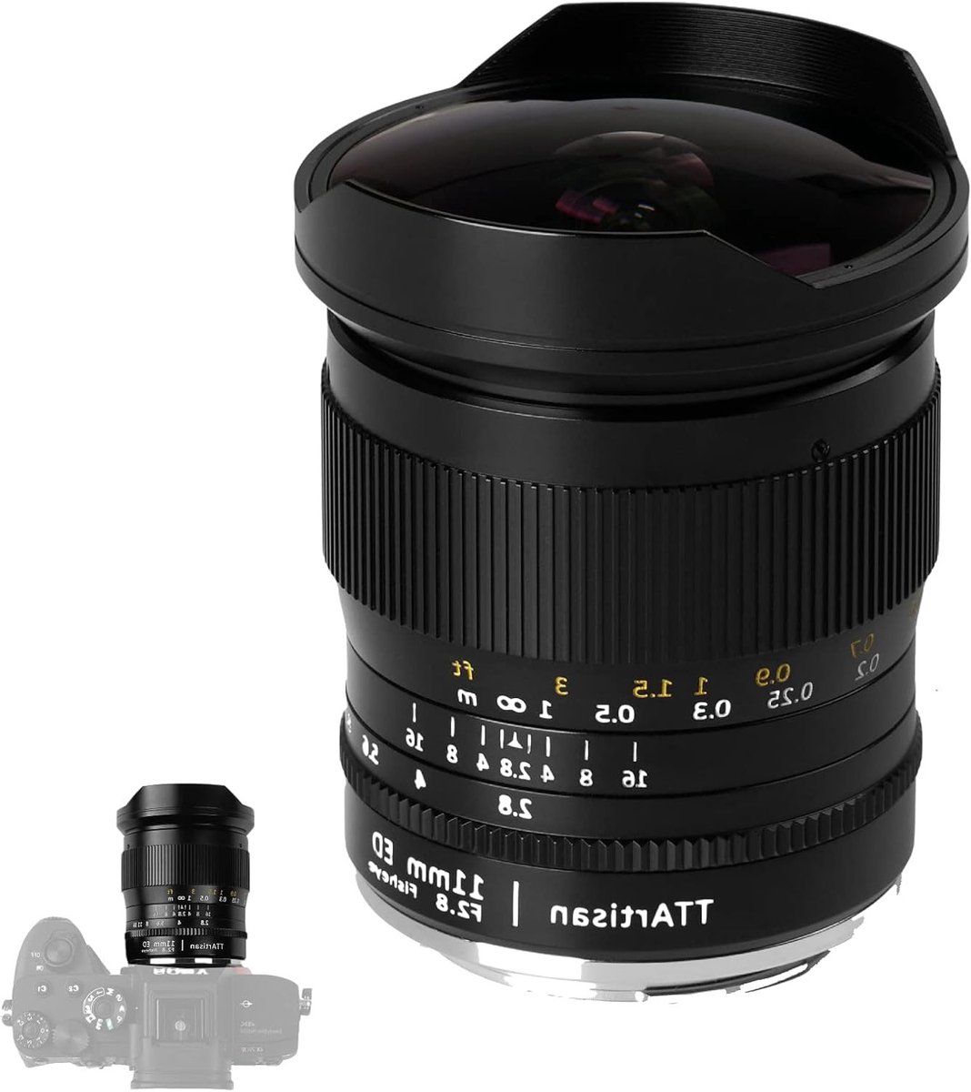11mm F2.8 Camera Lens Full Frame Fisheye voor Sony E Mount Camera's zoals A7 A7II A7R A7RII A7S A7SII A6500 A6300 A6000 A5100 A500 - Ideaal voor Landschapsfotografie, Creatieve Hoeken en Brede Beelden