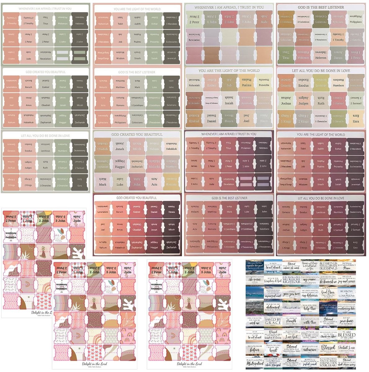 URROMA Bijbel Tab Set - 366 Stuks met Markers en Stickers - Perfecte Bijbelaccessoires voor Vrouwen
