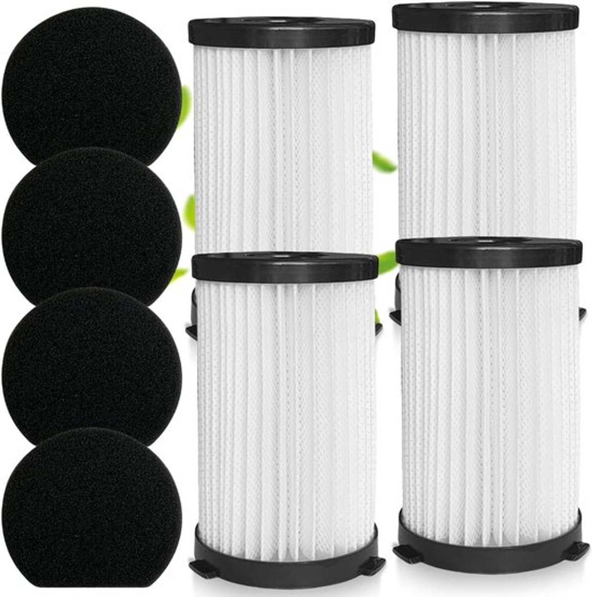 4 stofzuigerfilters geschikt voor MooSoo D600/D601 en Clatronic BS 1306N/BS 1948 CB, reserveonderdelen voor draadloze stofzuigers en robotmaaiers, eenvoudig te vervangen
