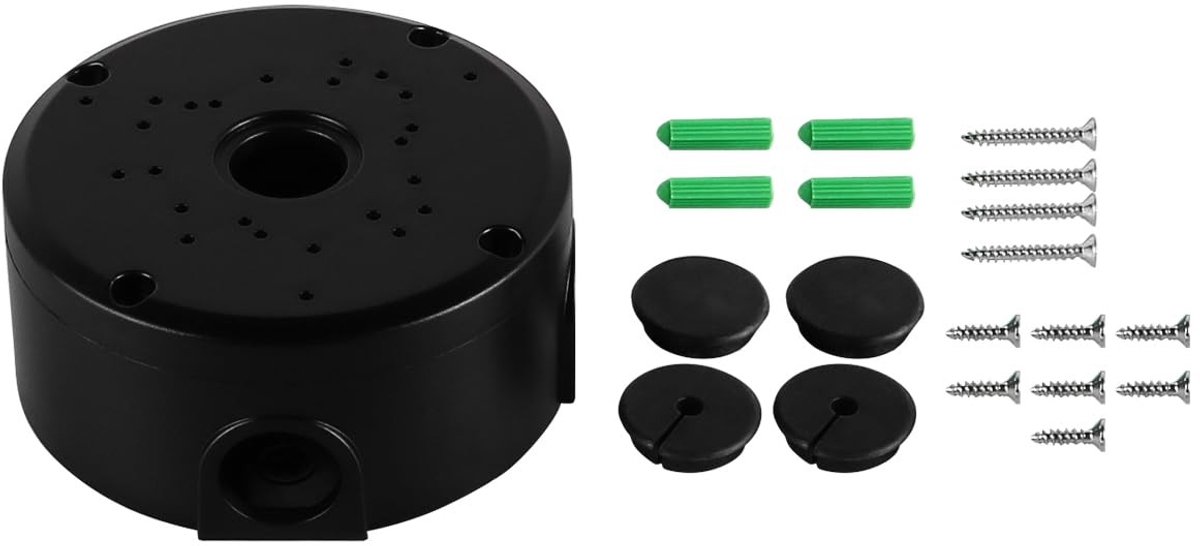 Waterdichte Camera Junction Box - Zwart, Universeel en Eenvoudige Installatie