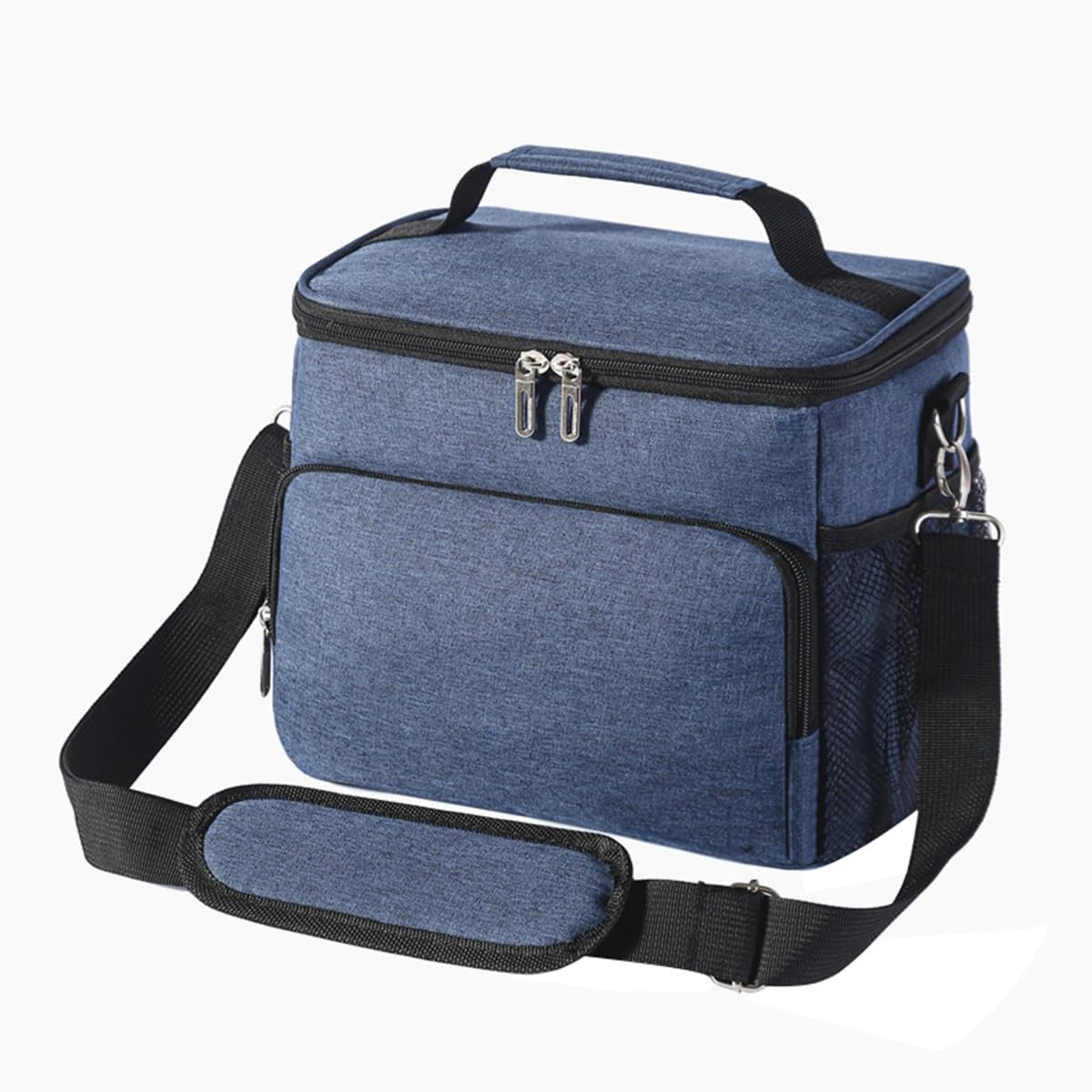 Dailygoods - Lunchtas - Geïsoleerde koelbox - 8 liter capaciteit - Marineblauw - Verstelbare schouderband - Perfect voor werk en school