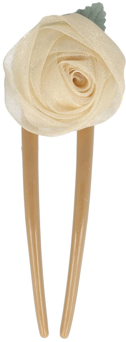 Haarsoires Styling Tool Haarvork 11cm – Roos Bloem – Knot Haarpin – Bruin Beige