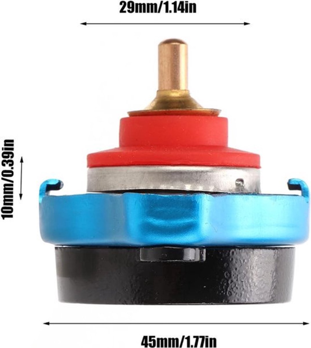 Hogedruk Thermostatische Radiatordop met Temperatuurmeter voor Motorfiets ATV 09/11/13 Bar (klein hoofd 1.3)