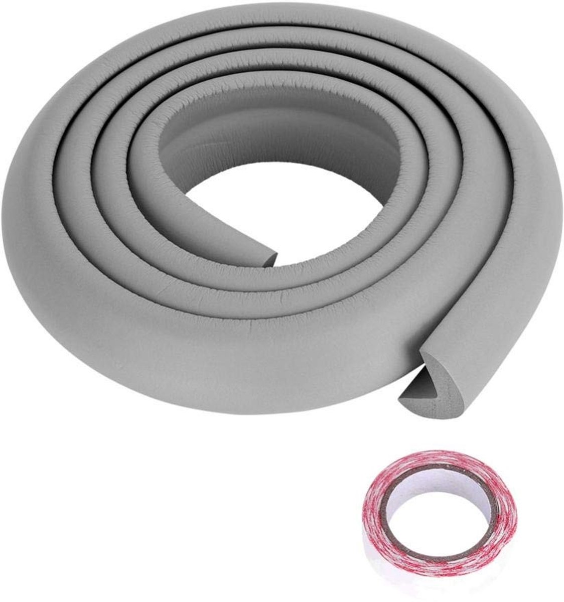 Jhubersproducts - Babybumperstrips - Hoekbeschermer - Veiligheidsbuffer voor meubels - Grijs - Babyproofing - Zacht rubber voor optimale bescherming -