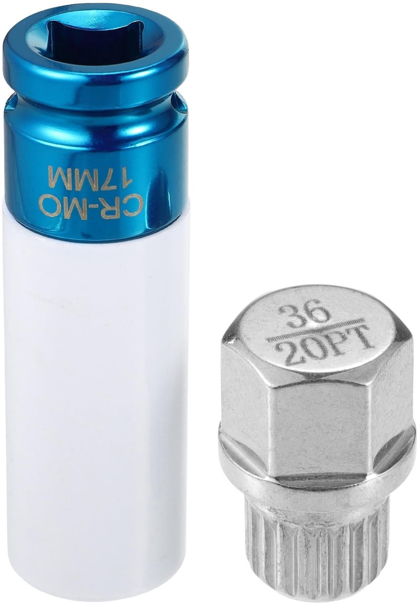 Dailygoods - Wielschroefvergrendelingsmoerset - Anti-diefstal - Duurzaam - 17mm Socketbeschermer - Verwijderen en vergrendelen - Geschikt voor...