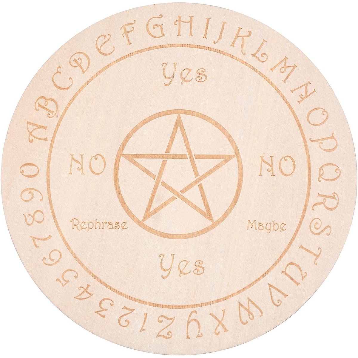 Dailygoods - Houten Waarzeggerij - Patronen Teksten Slinger Board - Milieuvriendelijk - Ronde Vorm 7.8 inch - Houtsnijplank - Geschikt voor Altaar en