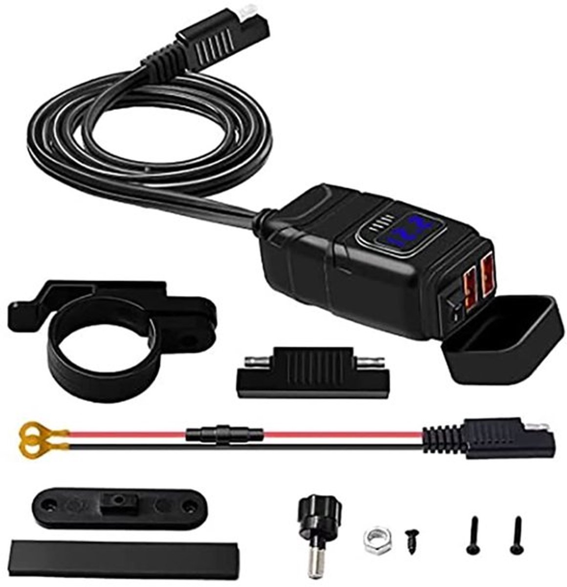 Vierkante Dubbele USB Ultra Snelle Oplader voor in de Auto met Schakelaar