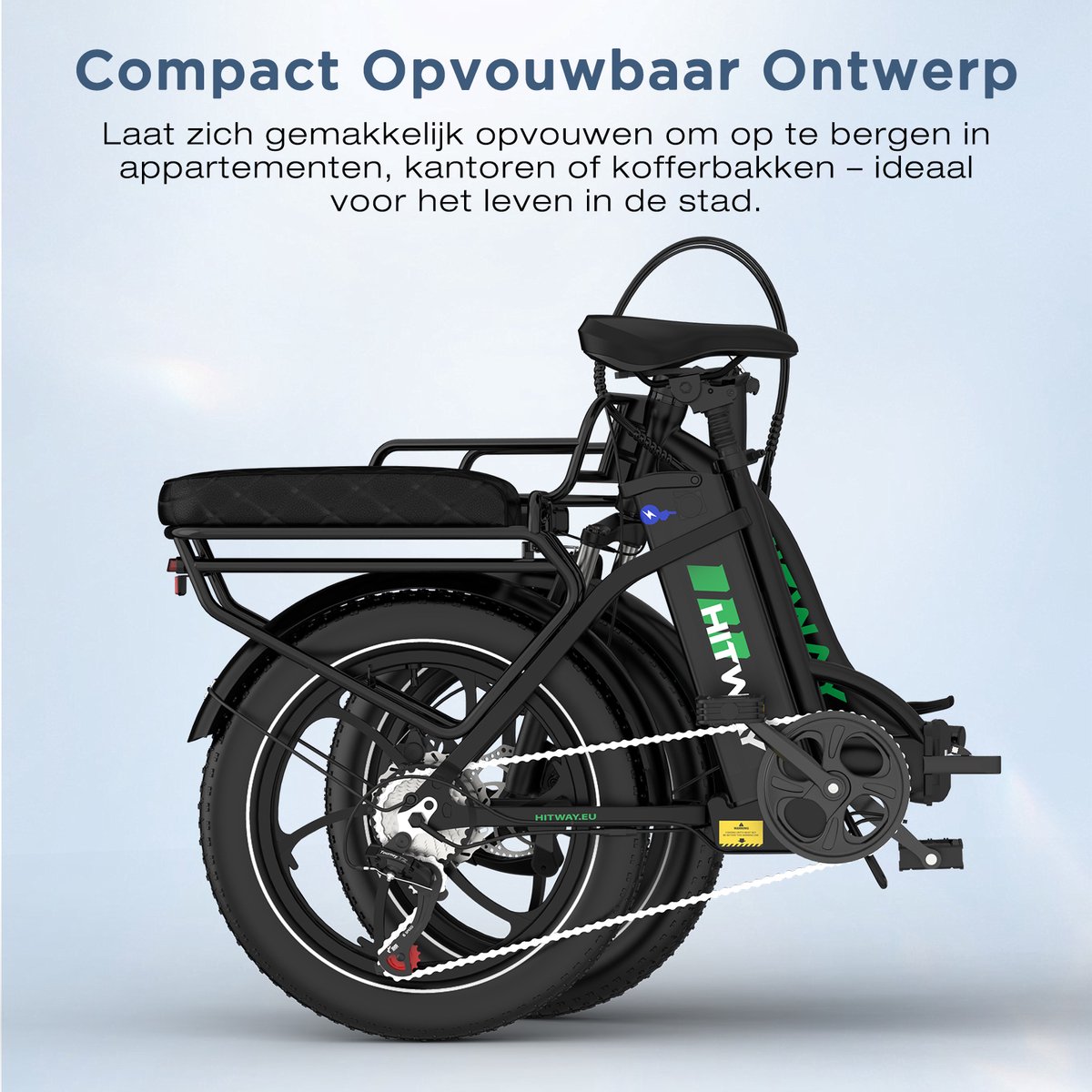 Hitway Elektrische Fiets BK6SL1 - Trendy 20*3.0 Inch Fat Tire City Commuter EBike met Afneembare 36V 15.6 Ah Lithium Batterij - Opvouwbaar Mountain E-Bike met 250W Motor - 7 Versnellingen - IP54 Waterdicht – foto 4
