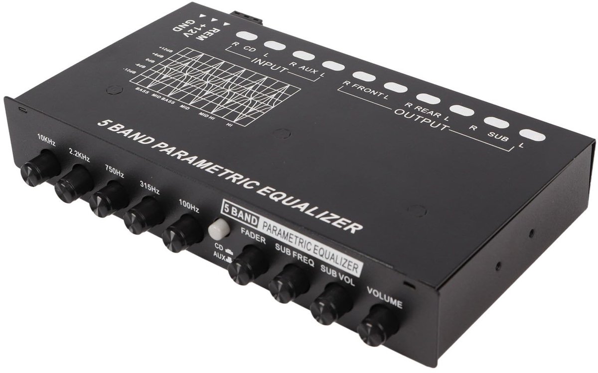 Dailygoods- Grafische Equalizer 5 Bands - Auto Equalizer - Verbeterde Geluidskwaliteit - Eenvoudige Installatie - Nauwkeurige Afstemming - Gebruiksvriendelijk