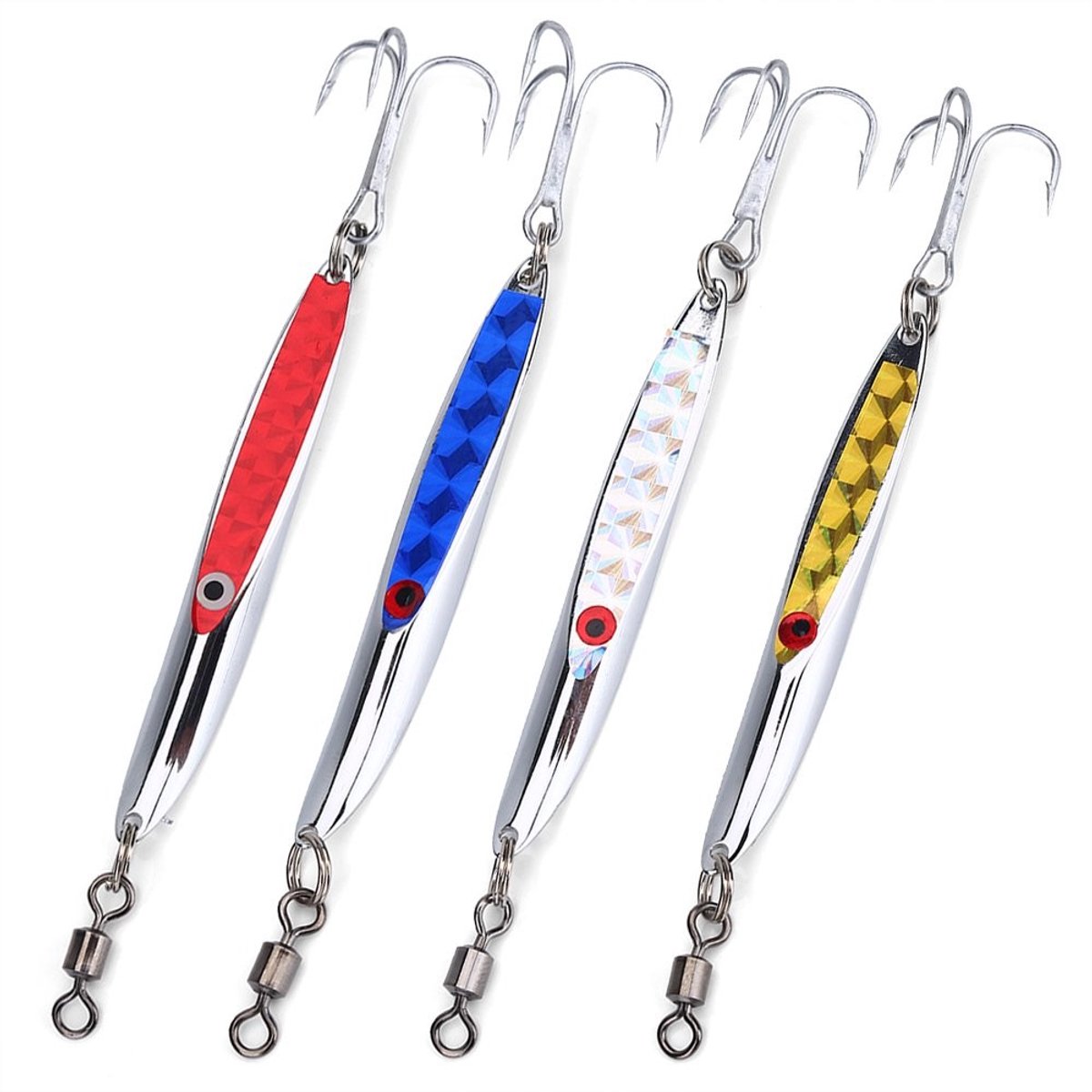 Vlemico - Metalen Vissen Lokken Aas - Zinkende Lepels - Sterke Hechtkracht - 17x6 cm - Kunstmatige Haak - Voor Bass en Andere Vissen - 3 Haken Groep