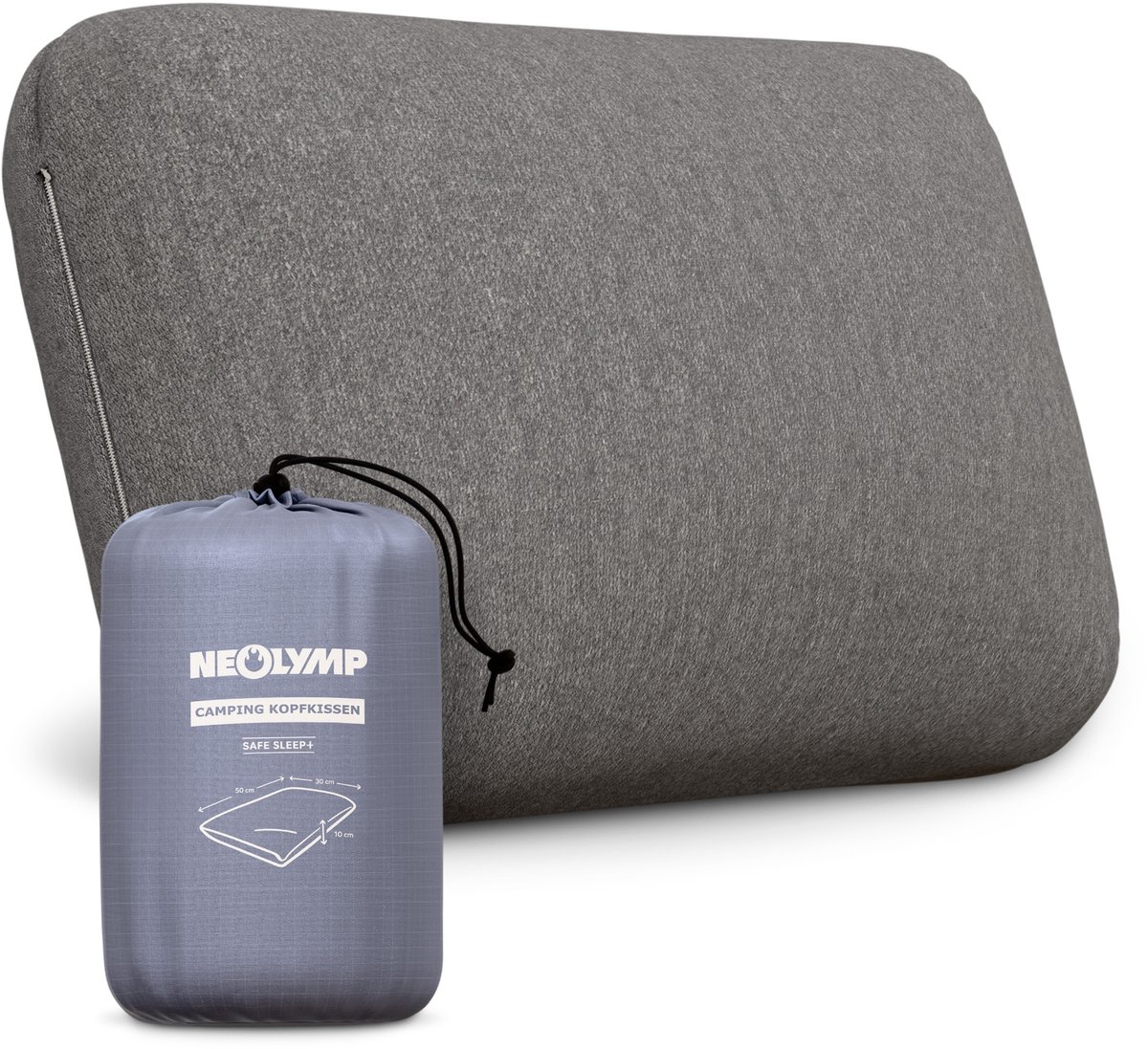 NEOLYMP Ergonomisch reiskussen Memory Foam 50x30x10 cm – compact & wasbaar