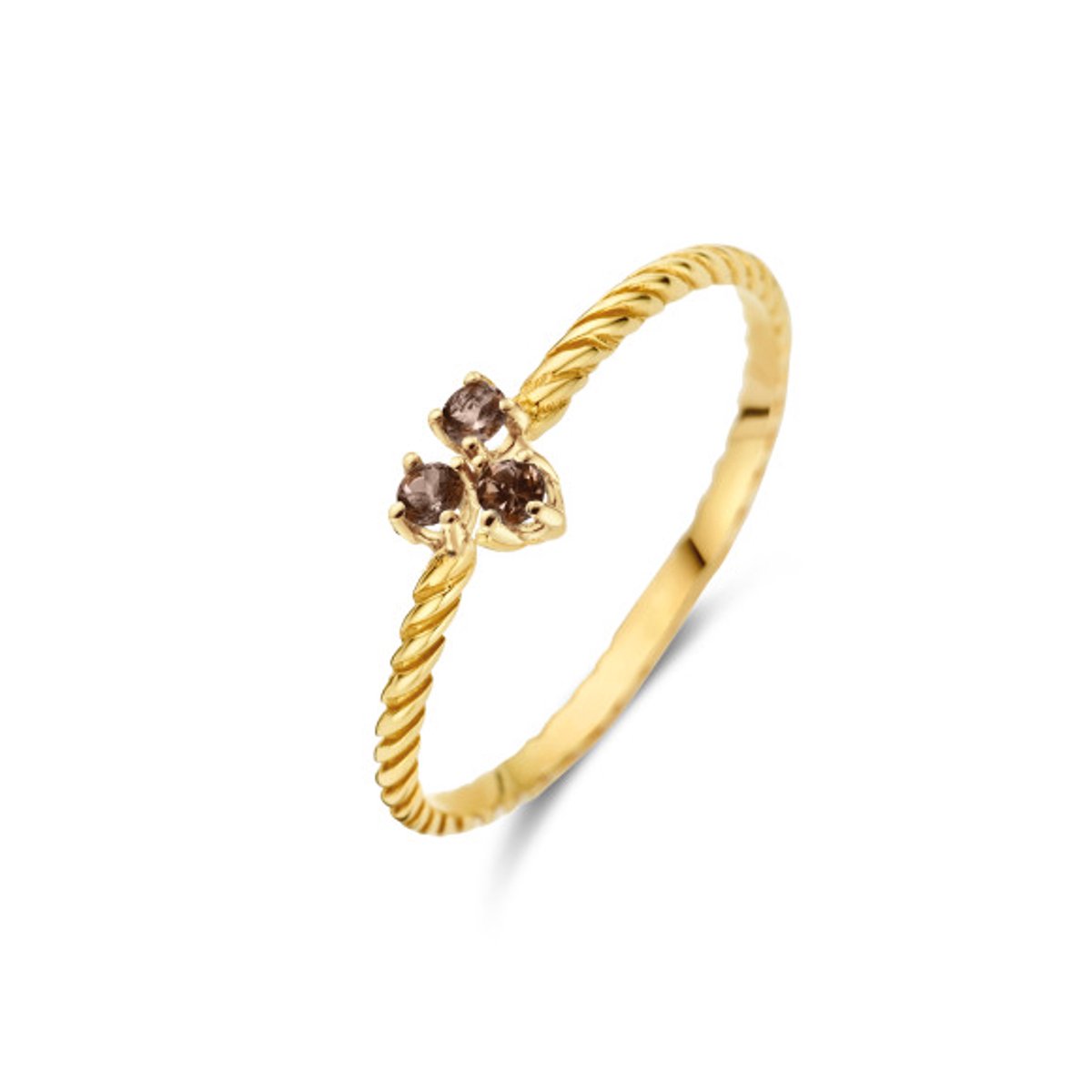 Jackie Triangle Smky Qrtz Ring ?585 14 Karaat Goud 52