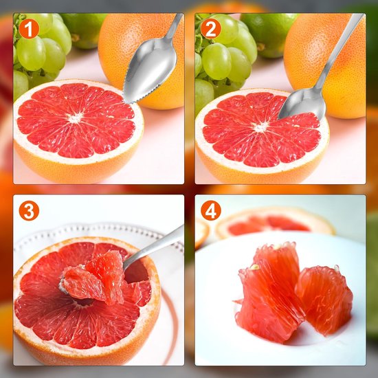 3-delige Rvs Grapefruit Set met Serretete Lepels en Mes - Perfect voor Citrusvruchten — afbeelding 5