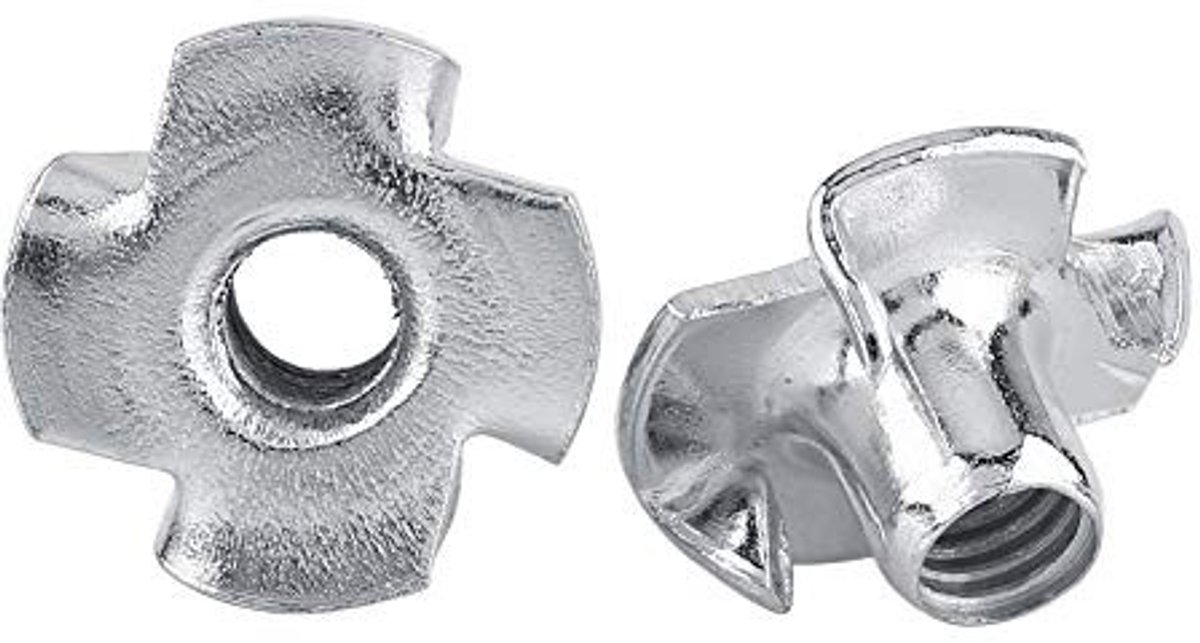 Byshayne - T-Nuts Assortiment - M3/M4/M5/M6/M8 - Robuust en duurzaam - 50 stuks - Ideaal voor houtbewerking - Voor hobbyisten en professionals