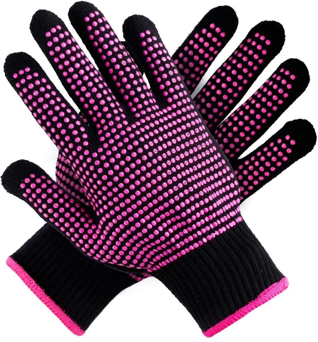 Hittebestendige handschoenen voor haarverzorging, met antislip siliconen grip.