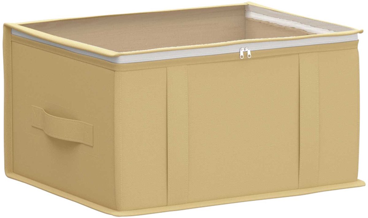 vidaXL - Opbergdoos - met - transparant - bovenraam - 2 - pcs - Crèmekleurig