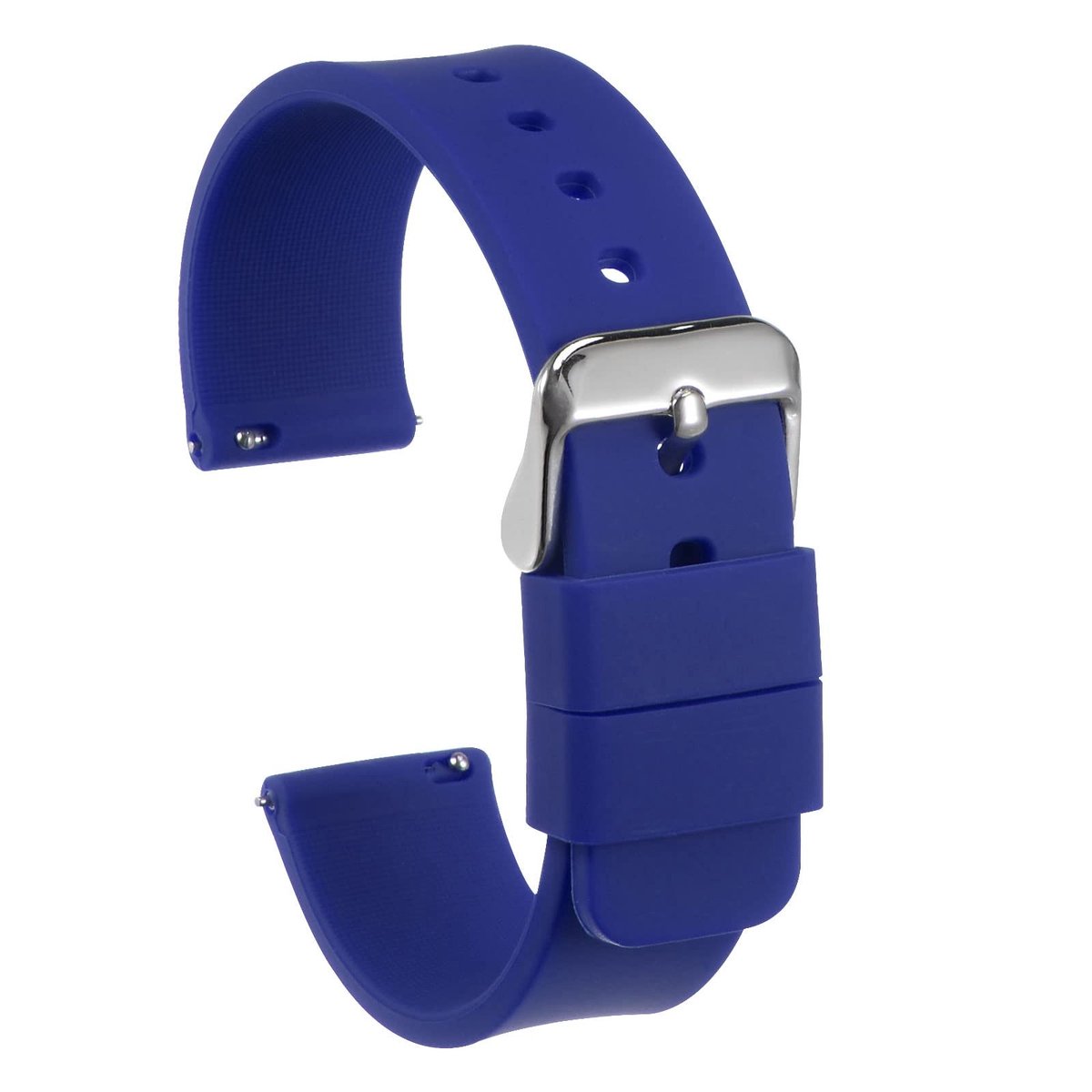 MTTProducts - Silicone Watch Strap - Vervangende Horlogeband - Comfortabel en Flexibel - Donkerblauw - Geschikt voor Mannen en Vrouwen - 24mm Breed - S...