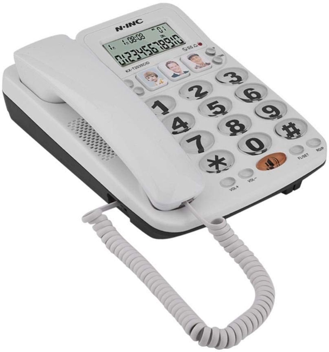 Shopcentral - Vaste Telefoon - Handsfree - Duidelijke Geluid - Wit - Met Nummerweergave - Voor Thuis en Kantoor - Twee Lijnen