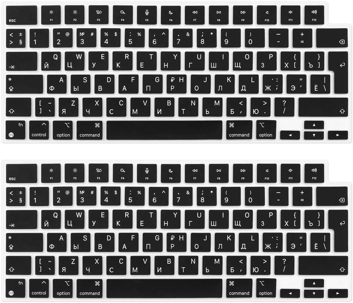 Allecto - Russische Toetsenbord Cover - Siliconen Toetsenbord Protector - Compatibel met Apple Notebook Pros 2021 - 2 Stuks - Toetsenbord Membraan
