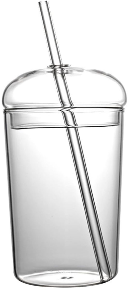 Allecto - Glazen Boba Cup - Herbruikbare waterfles - Perfect voor ijskoffie en sap - Transparant - Ideaal voor thuis en onderweg