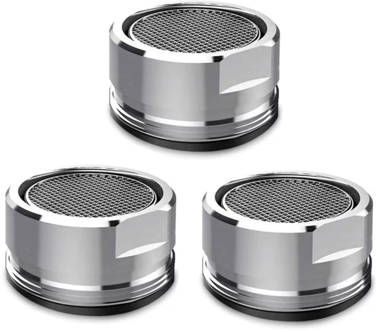 Allecto - Faucet Aerators - 3 Stuks - Bubbler Sink Aerator - M24 - Gasket Inclusief - Geschikt voor Keuken en Badkamer - Rvs en Kunststof