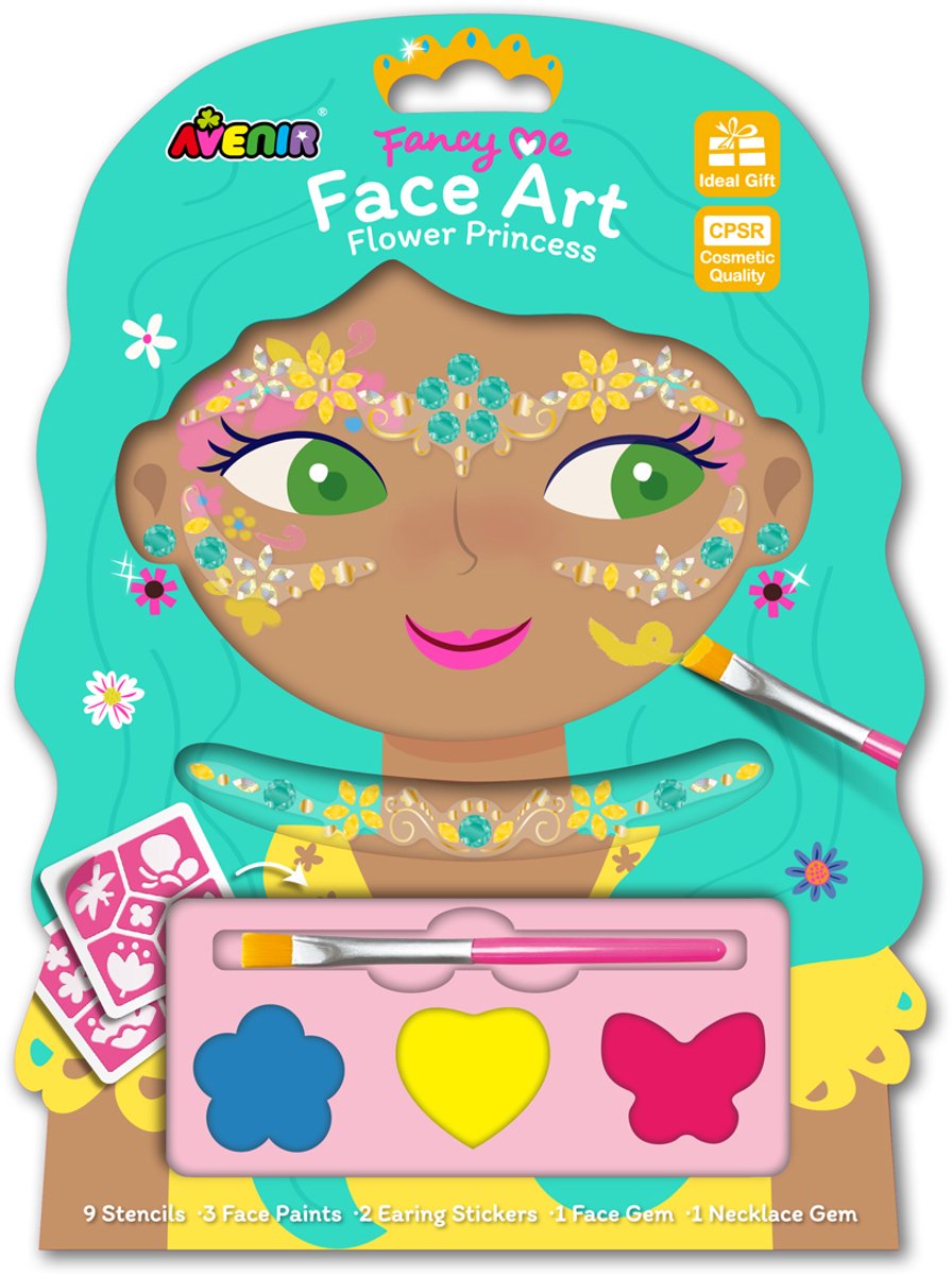 AVENIR Face Art - Bloemenprinses - met gezichtsverf en stickers - Creatief spelen - 3+