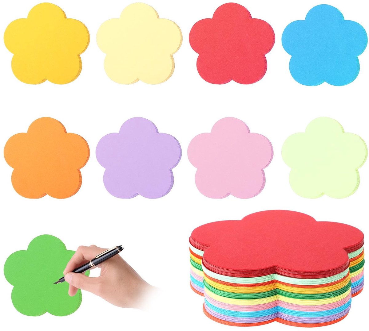 Dailygoods- Bloem Uitknipsels 108 Stuks - 10 cm - Geassorteerde Kleur - Papier
