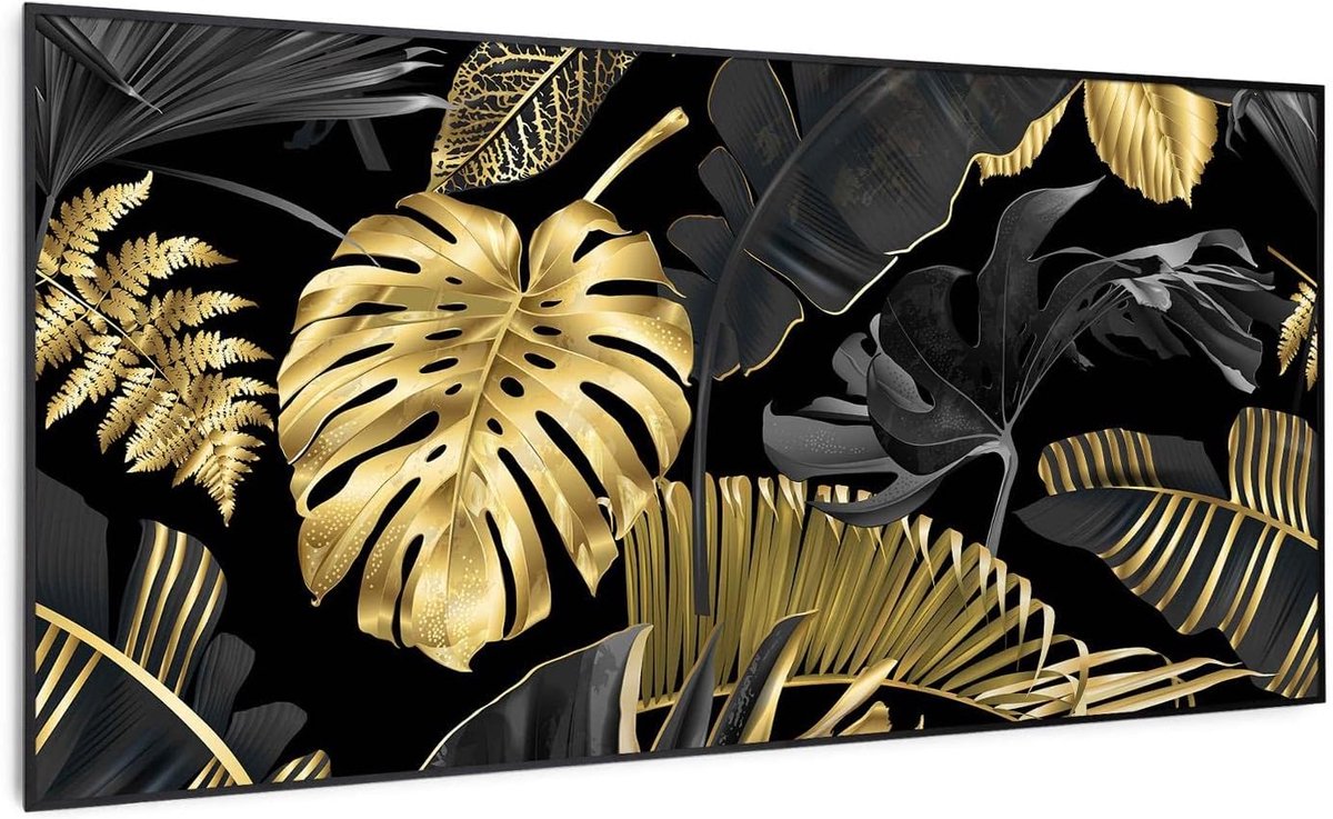 Infrarood Verwarming - Wandpaneel Verwarming - Comfortabele Warmte - Slimme App Bediening - 120 x 60 cm - Zwart Motief