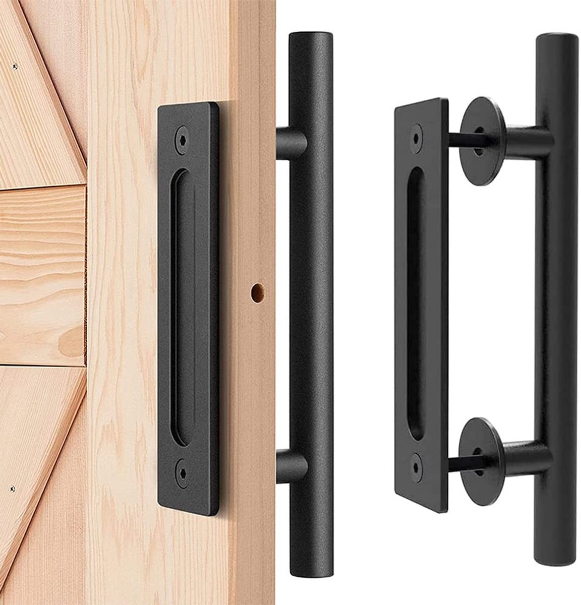 Dailygoody - Schuurdeurgreep - Heavy Duty - Elegant zwart